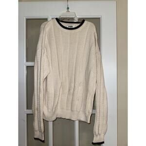 Gitano VINTAGE white sweater Rory Gilmore Grandma Knit Large Chunky